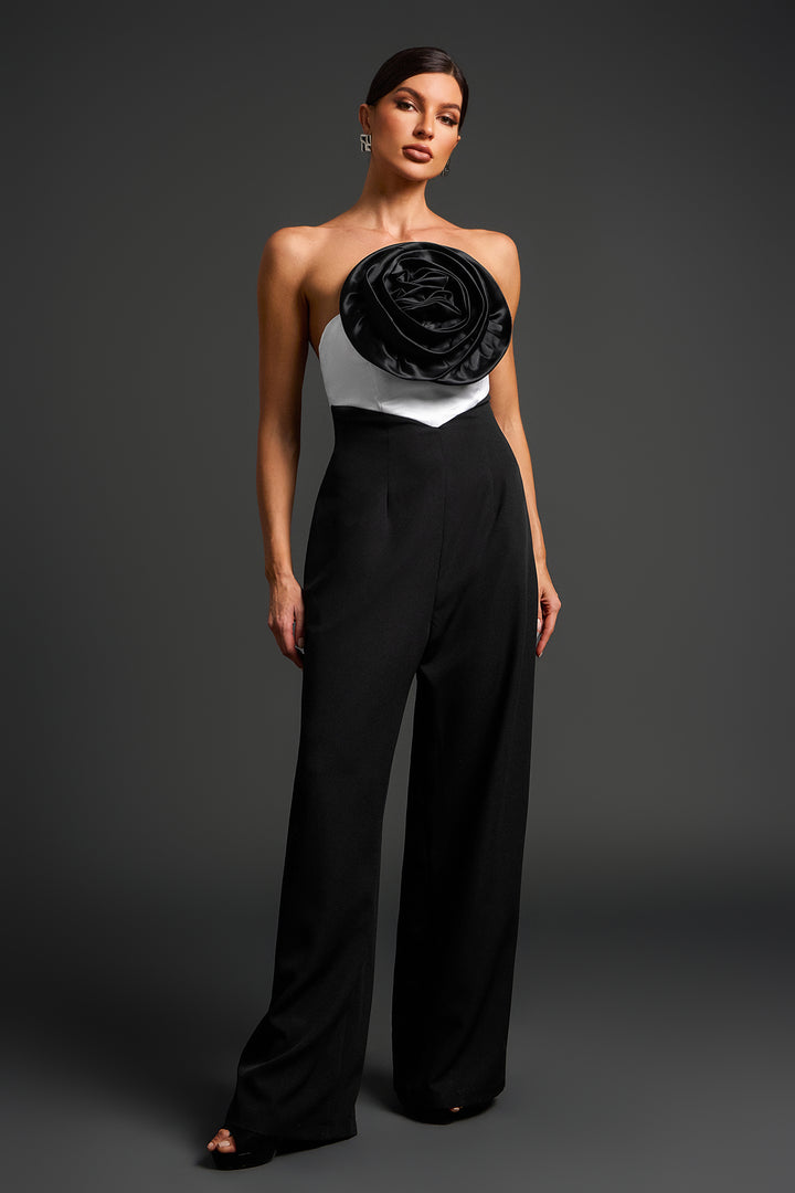 Kavaca Flower Strapless Maxi Jumpsuit