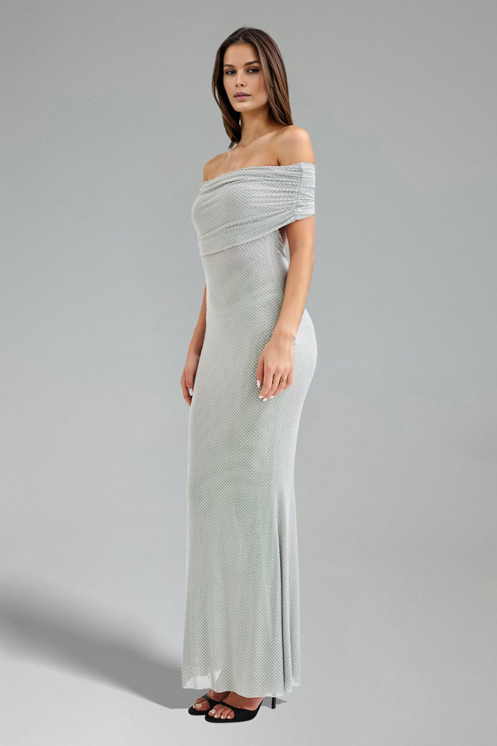 Zohara Strapless Backless Hot Drilling Maxi Dress