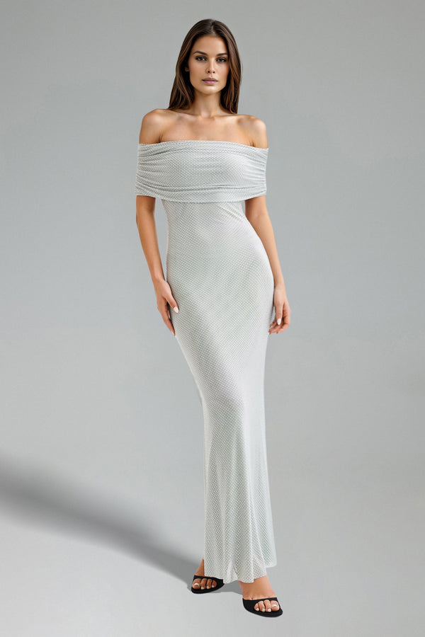 Zohara Strapless Backless Hot Drilling Maxi Dress