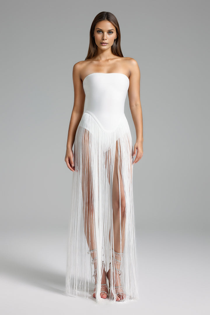 Ophelia Tassels Strapless Bandage Jumpsuit