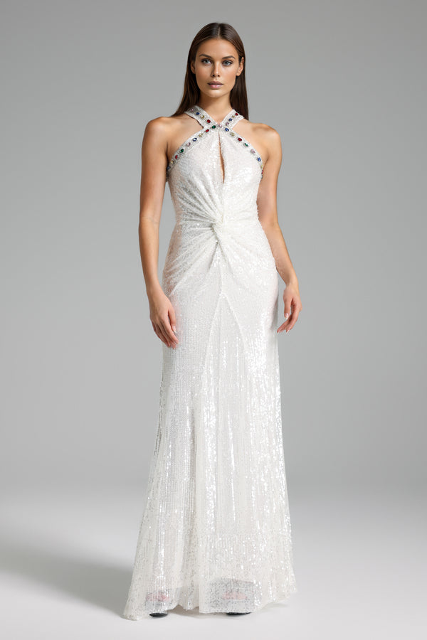 Octavia Diamond Mesh Maxi Dress