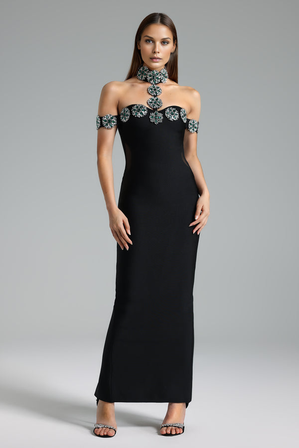 Rucifa Diamond One Shoulder Maxi Dress