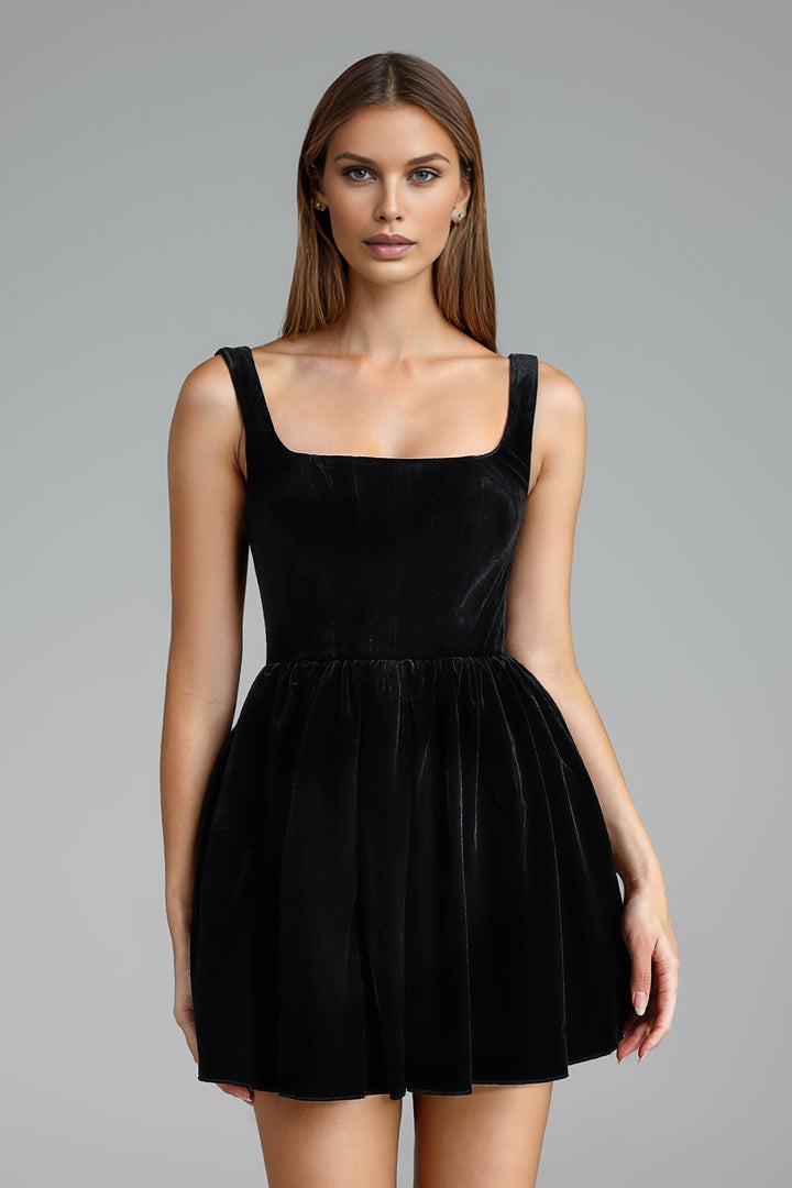 Kawayi Sleeveless Velvet Mini Dress