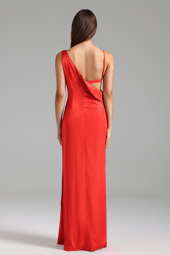 Hailey Deep-V Backless High Slit Maxi Dress