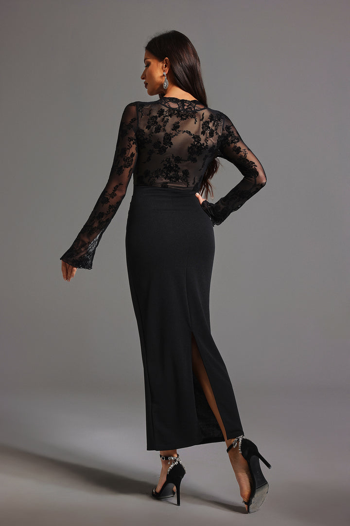 Verdad  Long Sleeve Lace Maxi Dress