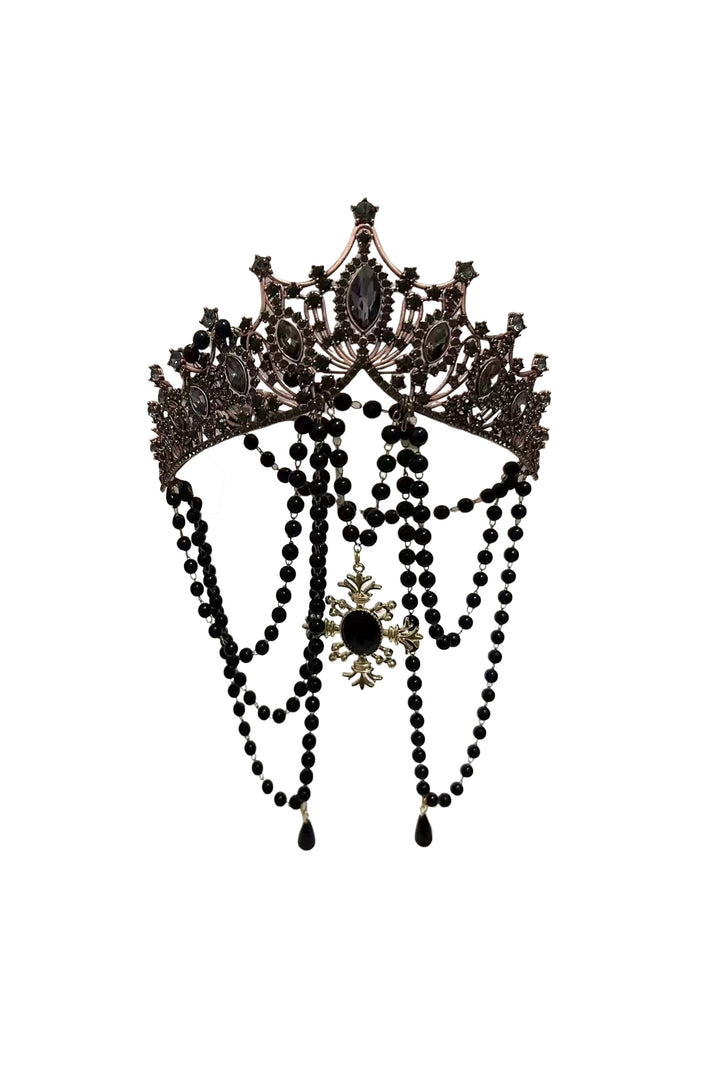 Roline Crystal Pearl Chain Crown