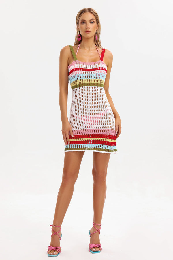 Farrah Stripe Knitted Mini Dress