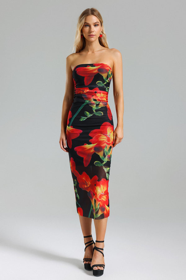 Kater Flower Print Midi Dress