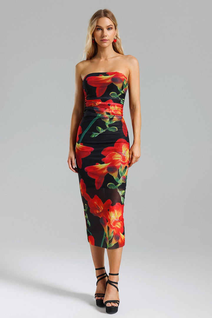 Kater Flower Print Midi Dress