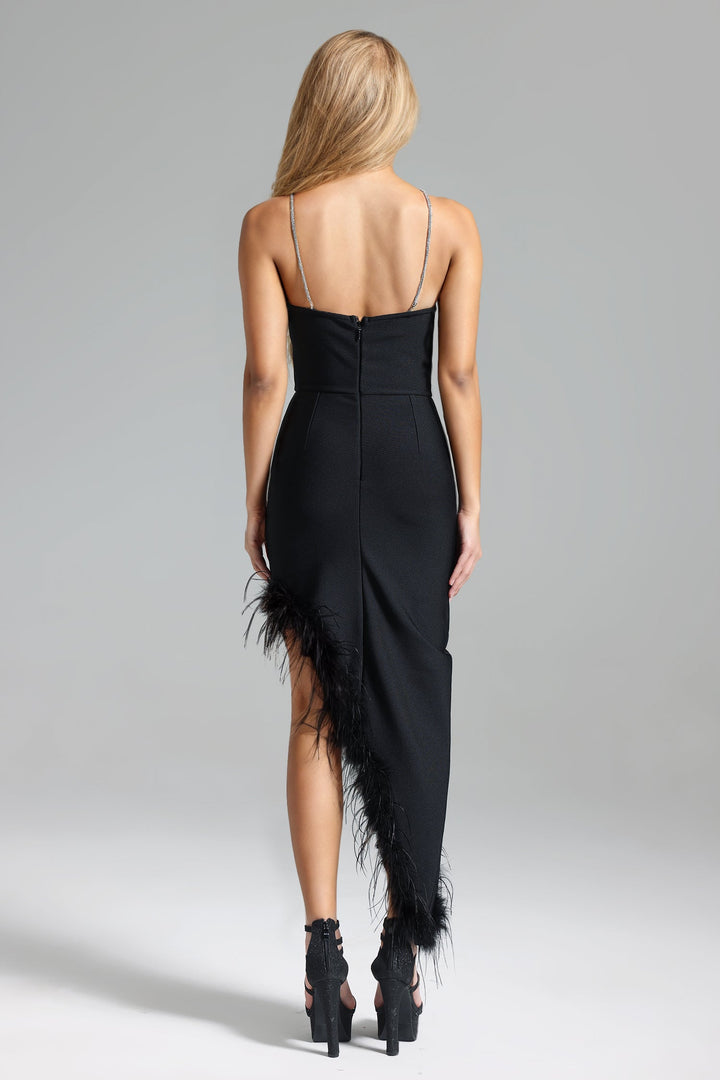 Kuhany Feather Skew Hem Dress