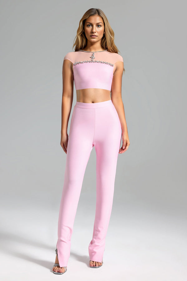 Lalida Diamante Top Slit Pants Set