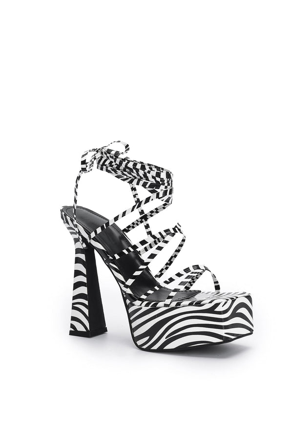 Whitley Zebra Print Strappy Platform Sandals