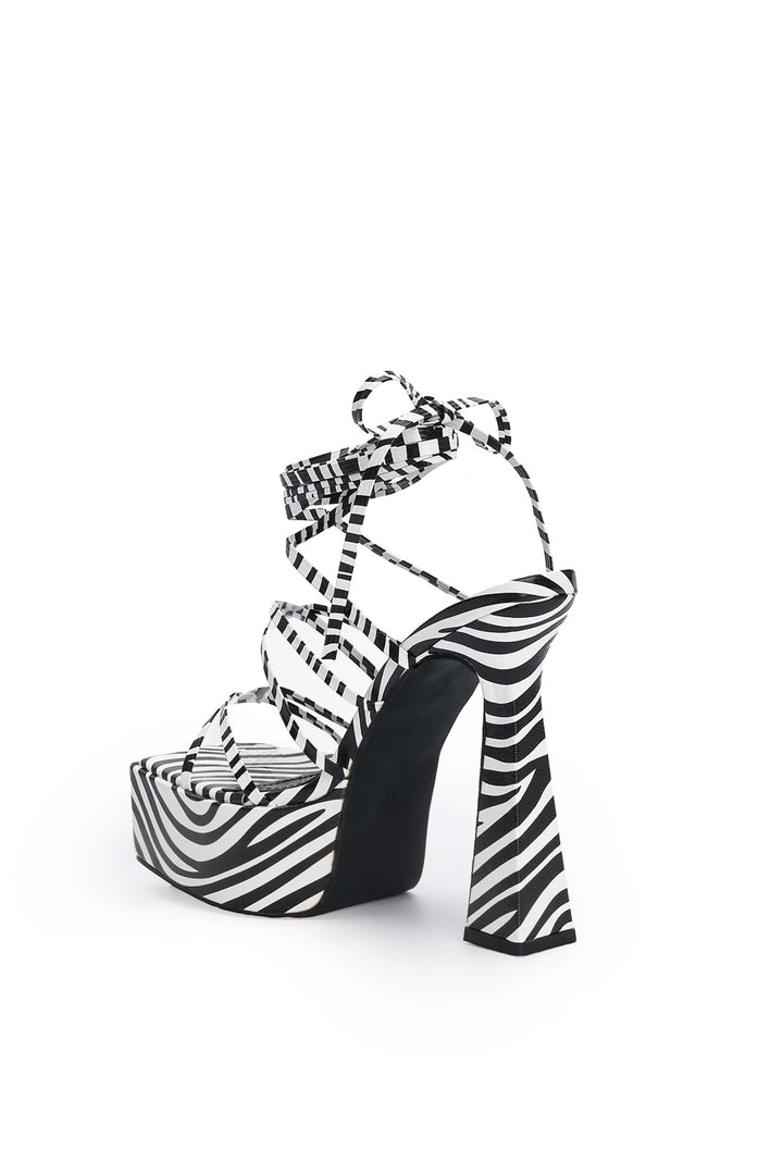 Whitley Zebra Print Strappy Platform Sandals