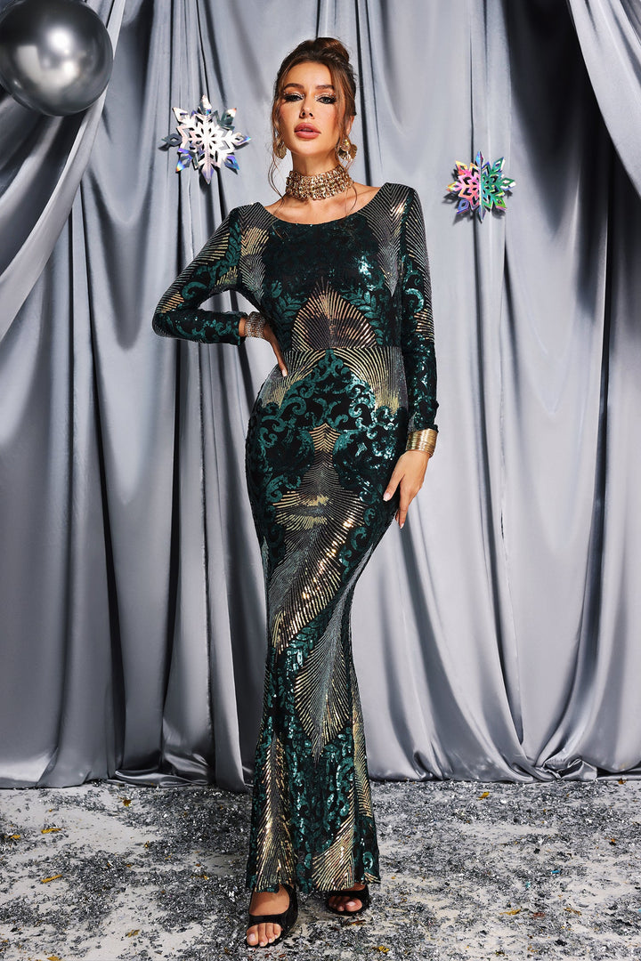 Eleganza Sequin Maxi Dress