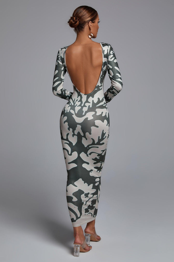 Malia Open-back Printed Maxi Dress - Bellabarnett