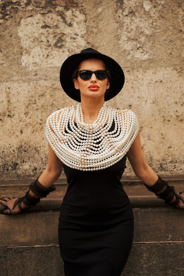 natia_natsi - Top con scialle di perle