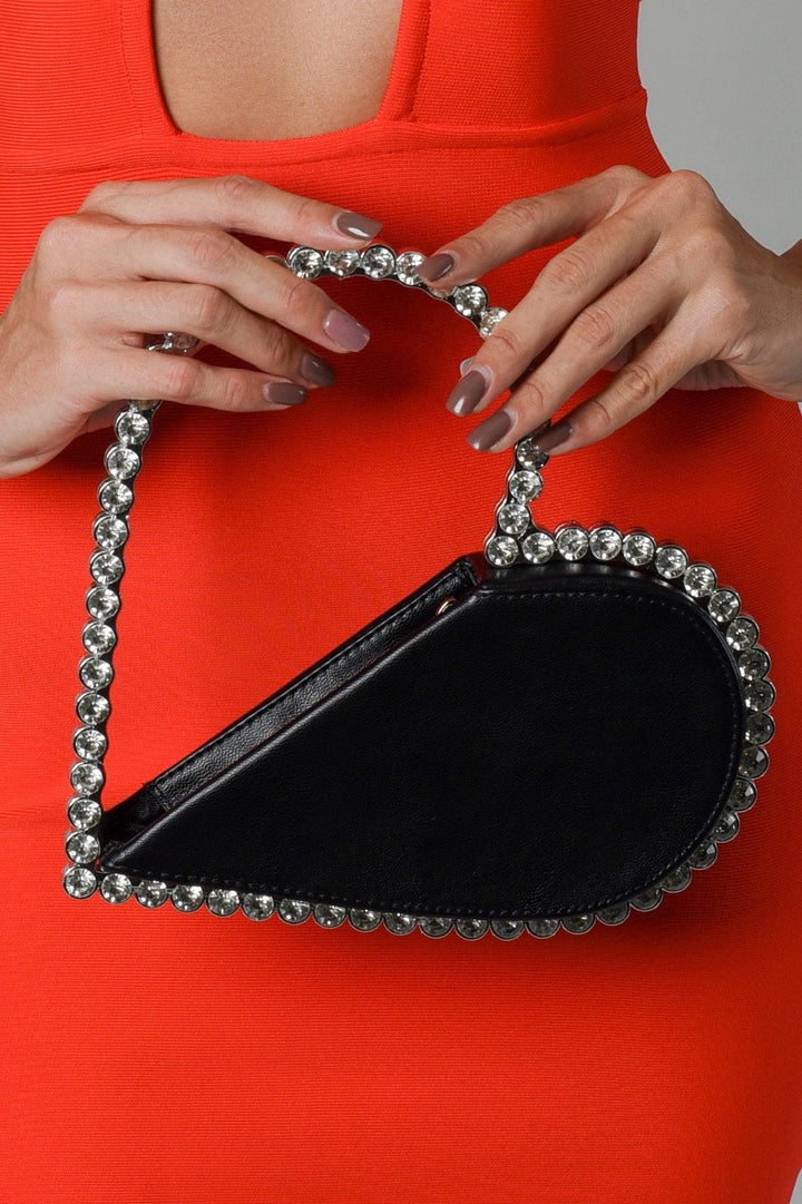 Love Stone-encrusted Leather Clutch - Black - Bellabarnett