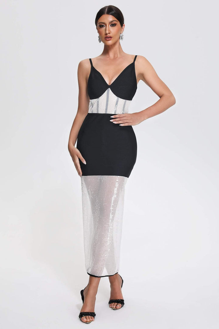 Devonne Sequin Midi Bandage Dress - Bellabarnett